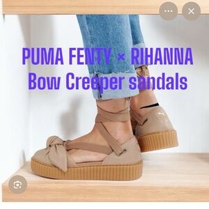 Puma x Fenty by Rihanna Bow Creeper Sandals Oatmeal Size 8 365794-03) Style #